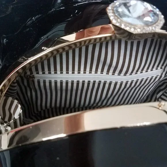 Ruby Black Patent Leather Hand Bag Shoulder Bag - Picture 6 of 15